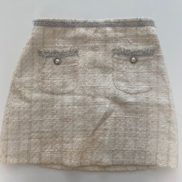 Zara tweed white mini skirt - Picture 1 of 3